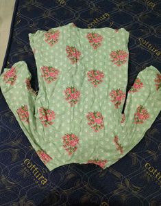 Light Green Floral Print Kurta