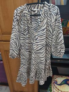 Stylish Zebra Print Mini Dress