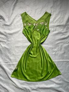 Silky Green Slip Dress