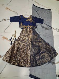 Elegant Girls Navy Blue Lehenga Choli