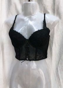 I. Black Lace Corset Top