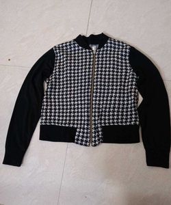 Houndstooth Bomber Jacket