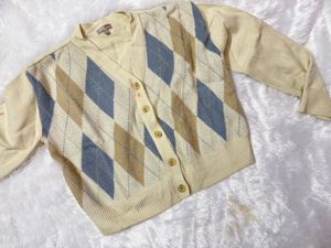 Argyle Knit Cardigan