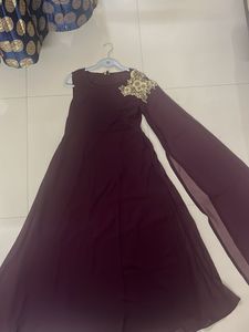 ❗️Price Drop❗️ Wine Colored Gown with Embel