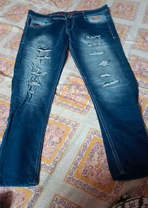 Stylish Ripped Blue Jeans for Men