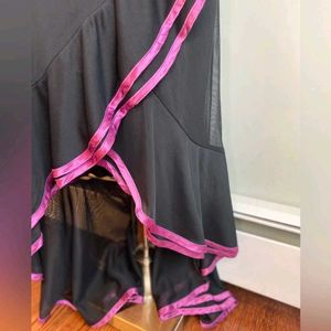 Y2k Halter, Black and Pink Ruffle V-Neck Dress