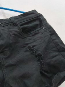 Black Denim Shorts