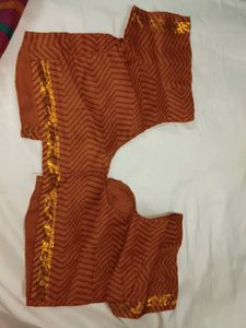 Vibrant Printed Cotton Saree with blouse