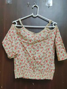 Floral Cold Shoulder Top