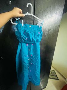 Teal Blue Crop Top and A line skirt coords
