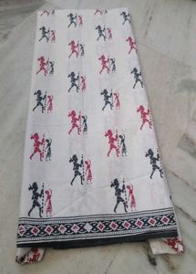 Tribal Print Kurti White Red Black