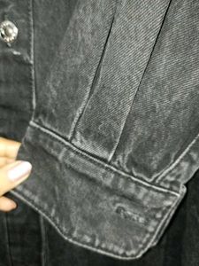 Korean Black Denim Shirt Dress
