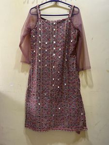 Embroidered Kurti with Mirror Work