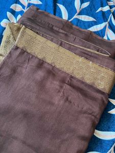 Elegant Brown Saree with Golden Border