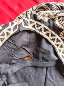 Embroidered Grey Kurta
