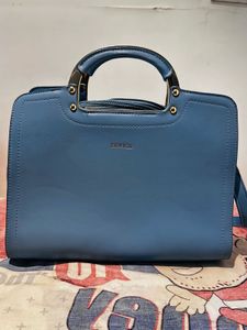Chic Blue Top Handle Bag