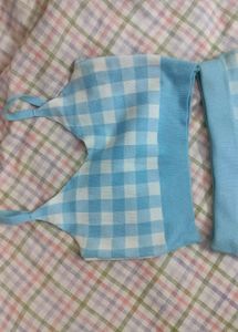 Blue Gingham Knit Co-ord Set