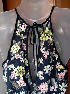 Floral Print Romper with sexy back