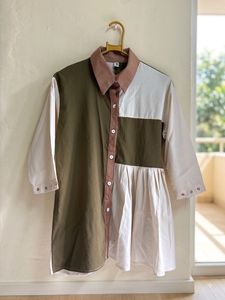 Color Block Shirt Dress