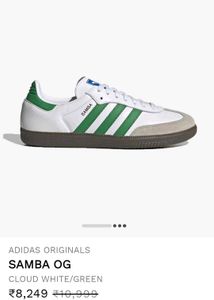 Adidas Samba OG Cloud White/Green Unisex 🔥