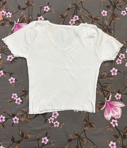 Ribbed V-Neck Crop Top