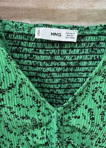 Green Floral Ruched Crop Top