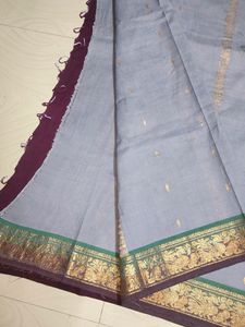 Cotton Blend Pure Gadwal Pattu Saree