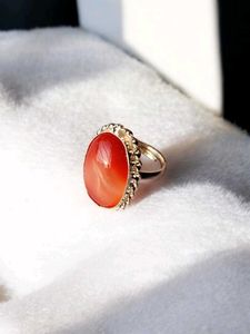 Natural Carnelian Crystal Ring