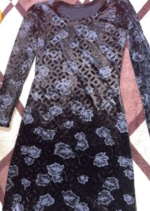 Floral Velvet Long Sleeve Dress