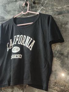 Black California Graphic Crop T-Shirt