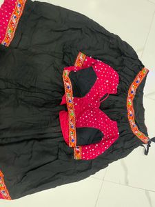 ♥️Black Lehenga Choli Set with Pink Blouse