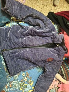 Vintage Style Blue  fleece Jacket for 6-8 years