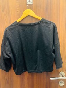 Black 'Don't Live Too Fast' Cropped Sweatshirt