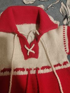 Red &amp; White Knit Dress