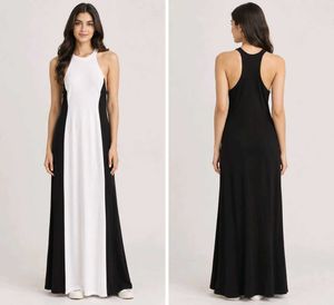 Chic Black & White Maxi Dress