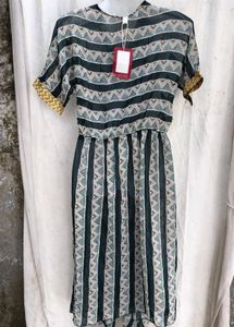 Boho Geometric Print Midi Dress