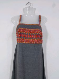 Taurus Thread Embroidered Dress(Women's)