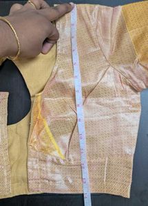 Elegant Pink Saree with Orange Border also bl