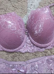 Mauve Lace Bra and Panty Set