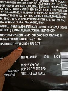 Whisper Choice Nights XXL Pads - 40 Count