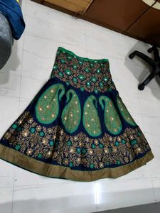 Beautiful Blue & Green Embroidered Skirt
