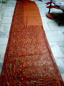 Vintage heavy sequence work saree