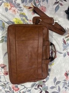 Classic Leather Briefcase with Strap