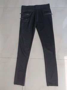 Black Zipper Detail Pants