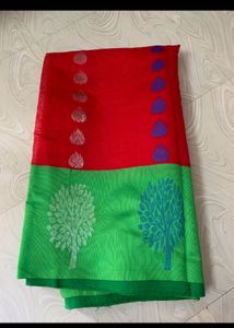 Elegant Red & Green Saree