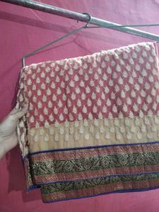 Elegant Embroidered Saree double colour