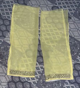 Elegant Yellow Set with Intricate Embellishm