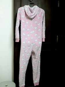 Cozy Pink Heart Fleece Onesie
