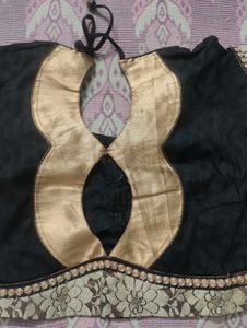 Black Designer Blouse for Women | Stylish Open Bac