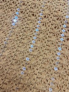 Orange Sequin Crochet Skirt